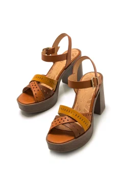 Mustang Sandalias De Tacon New 67 Marron Medio Online