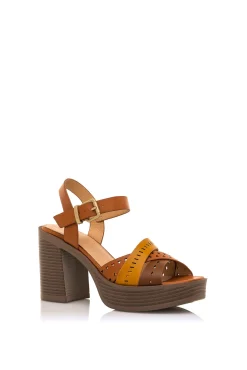Mustang Sandalias De Tacon New 67 Marron Medio Online