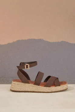 Women'secret Sandalias Plataforma Esparto Marron Hot