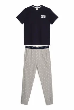 Ooto Set Pijama Manga Corta. Azul Marino Outlet