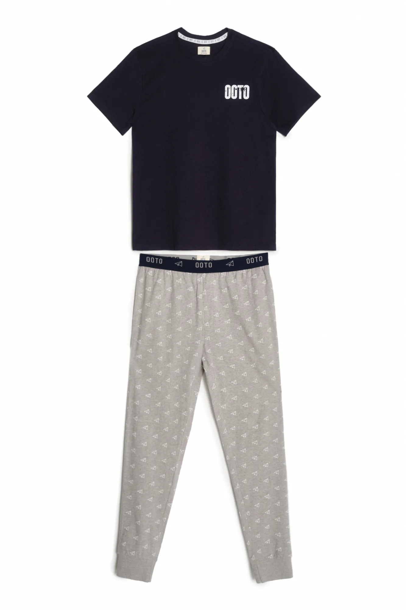 Ooto Set Pijama Manga Corta. Azul Marino Outlet