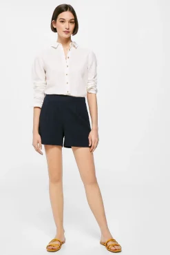 * Short Liso Lino Viscosa Navy Online