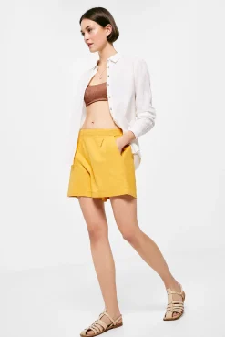 * Short Liso Lino Viscosa Estampado Amarillo Best