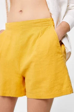 * Short Liso Lino Viscosa Estampado Amarillo Best