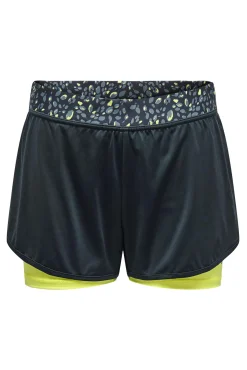 Only Play Short Malla Animal Print Azul Discount