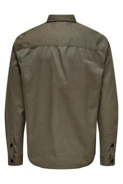 Only & Sons Sobrecamisa Marron Medio