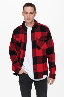 Only & Sons Sobrecamisa Rojo Sale