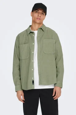Only & Sons Sobrecamisa Verde Clearance