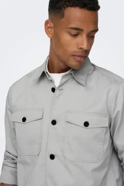 Only & Sons Sobrecamisa Gris Medio