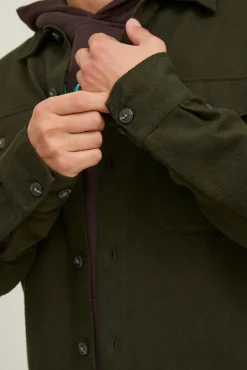 Jack & Jones Sobrecamisa Bolsillos Verde Clearance