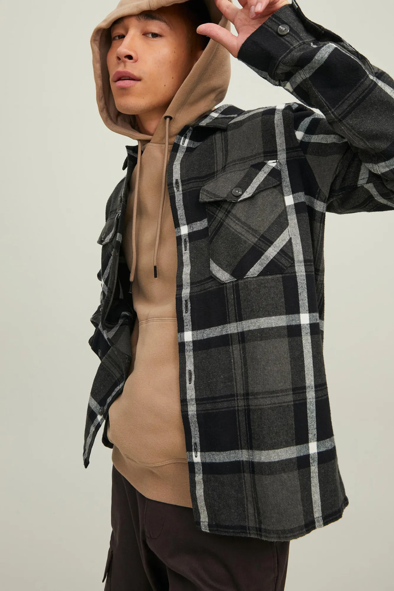 Jack & Jones Sobrecamisa Bolsillos Gris Medio