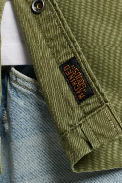 Superdry Sobrecamisa De Lona Kaki Oscuro