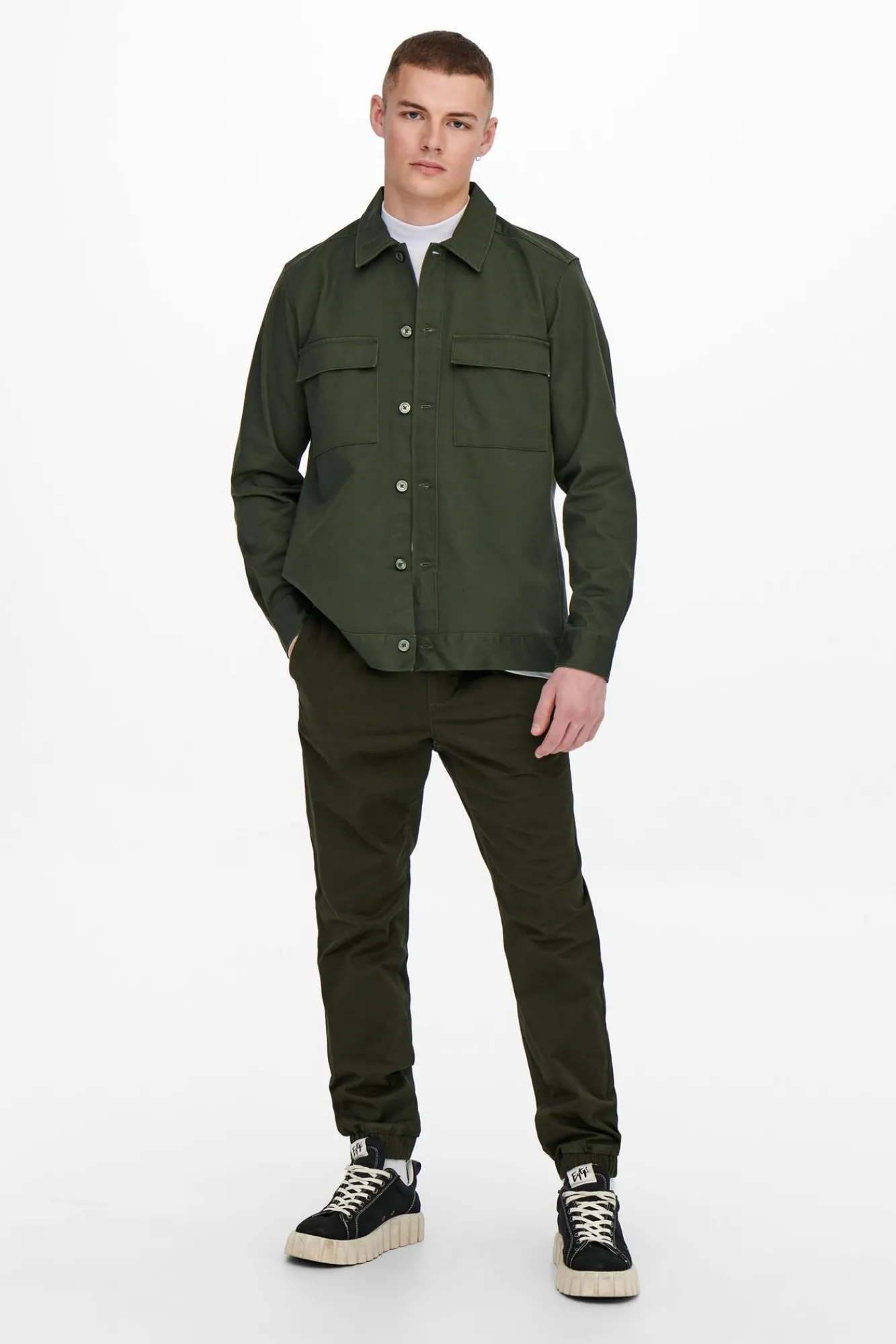 Only & Sons Sobrecamisa Lisa Verde New