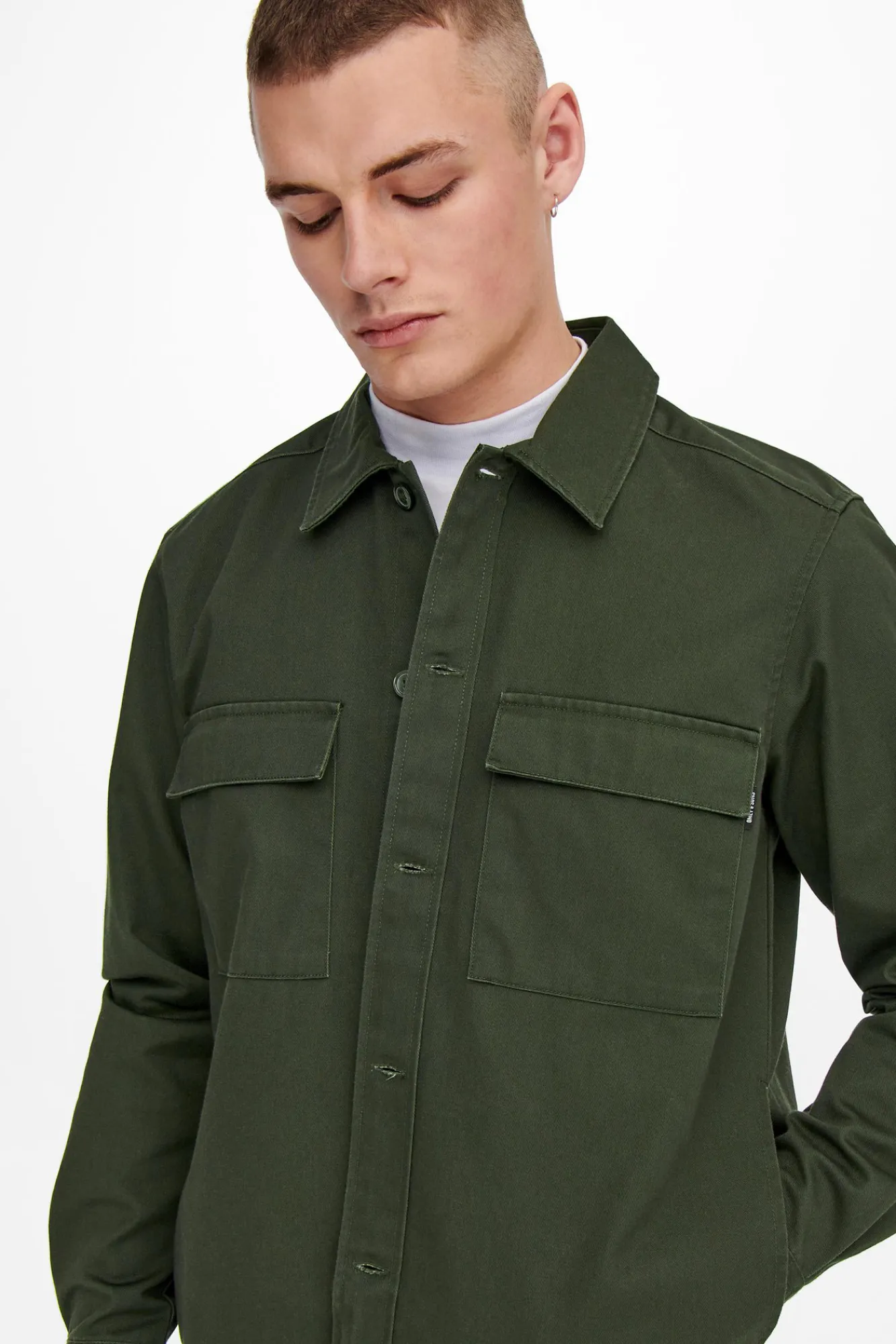 Only & Sons Sobrecamisa Lisa Verde New
