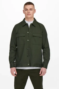 Only & Sons Sobrecamisa Lisa Verde New