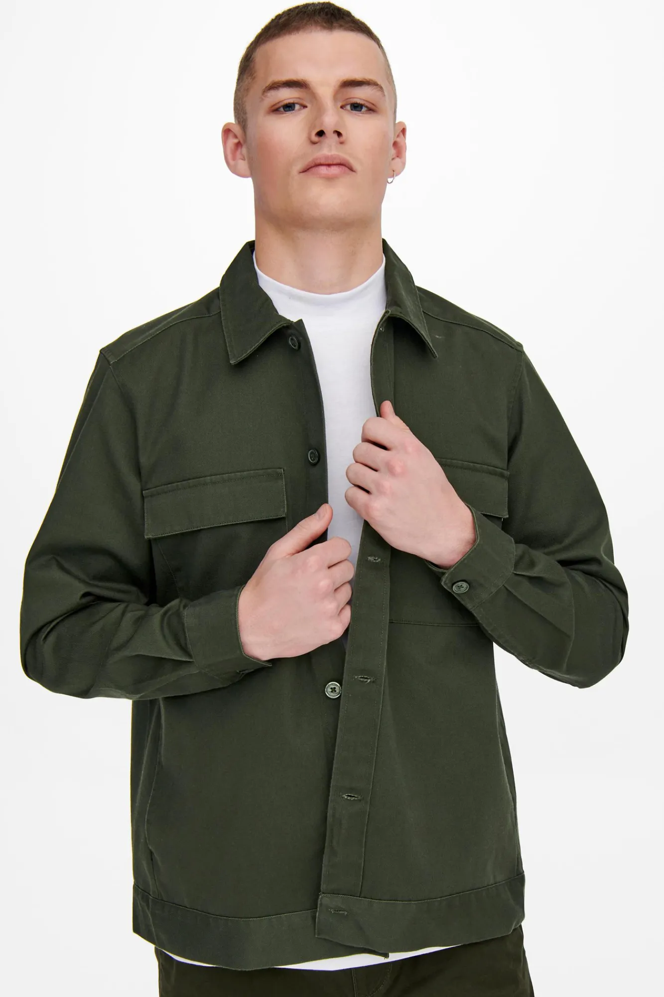 Only & Sons Sobrecamisa Lisa Verde New