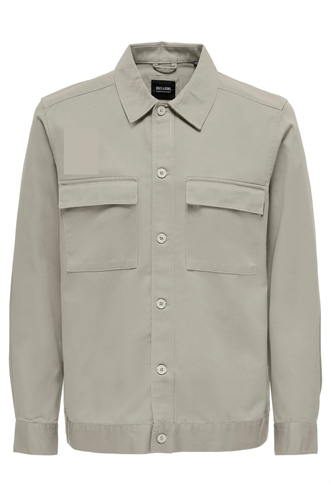 Only & Sons Sobrecamisa Lisa Gris Medio