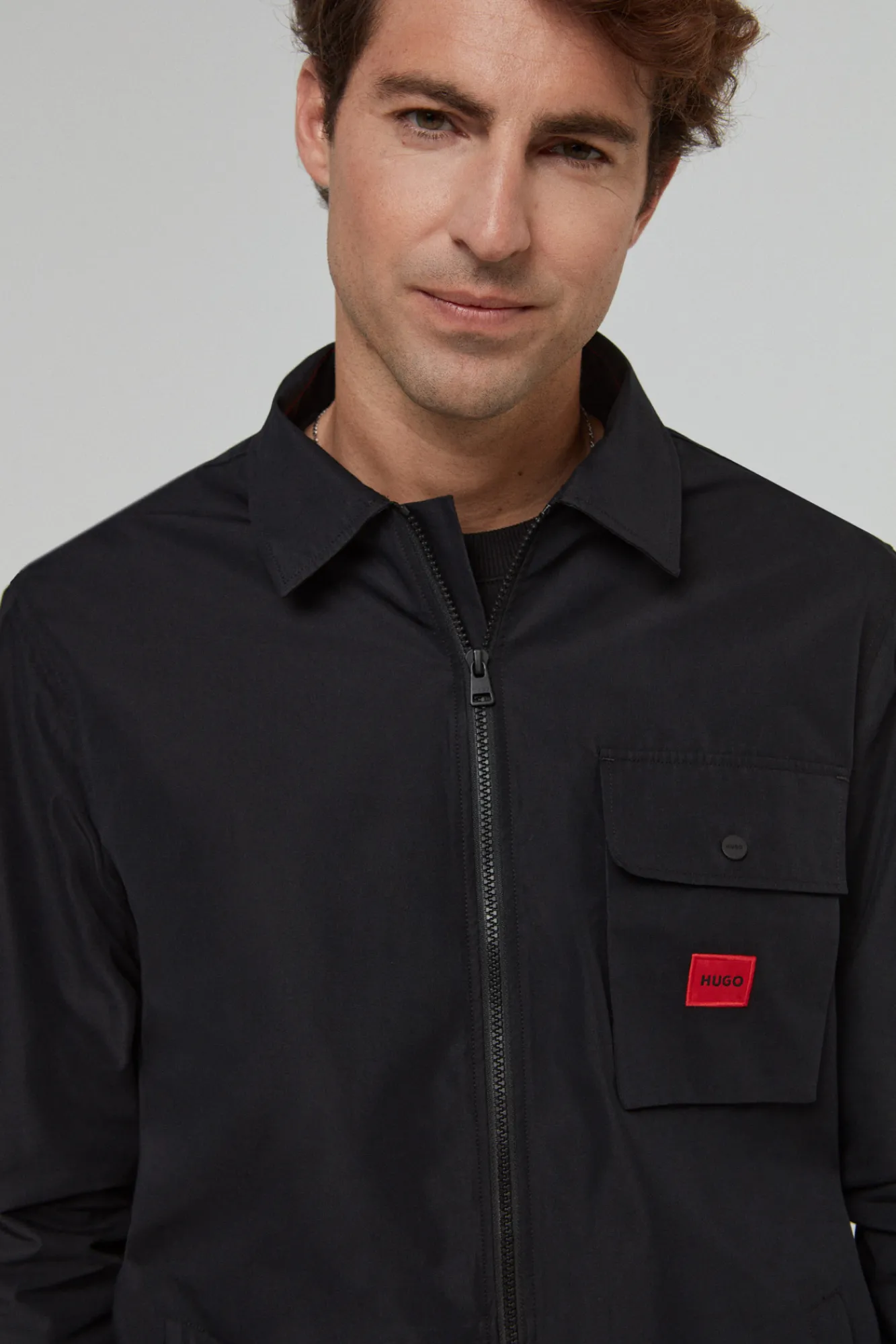HUGO Sobrecamisa Lona Negro Hot