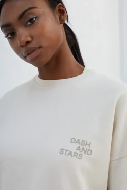 Dash and Stars Sudadera 100% Algodon Blanca Beige Online