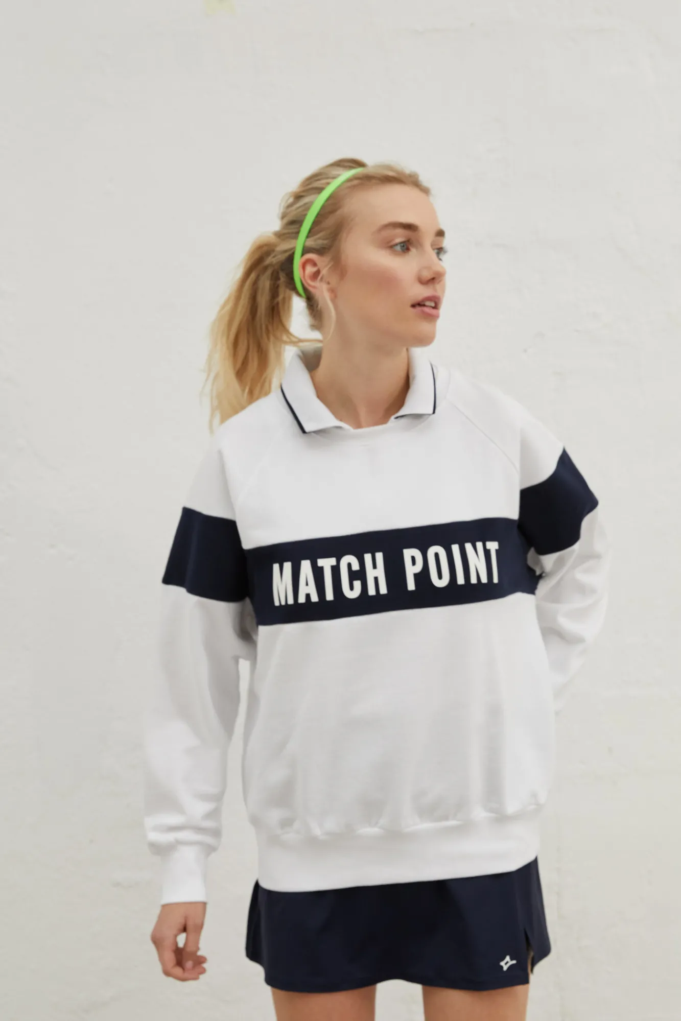 Dash and Stars Sudadera Blanca Algodon Cuello Felpa Beige New