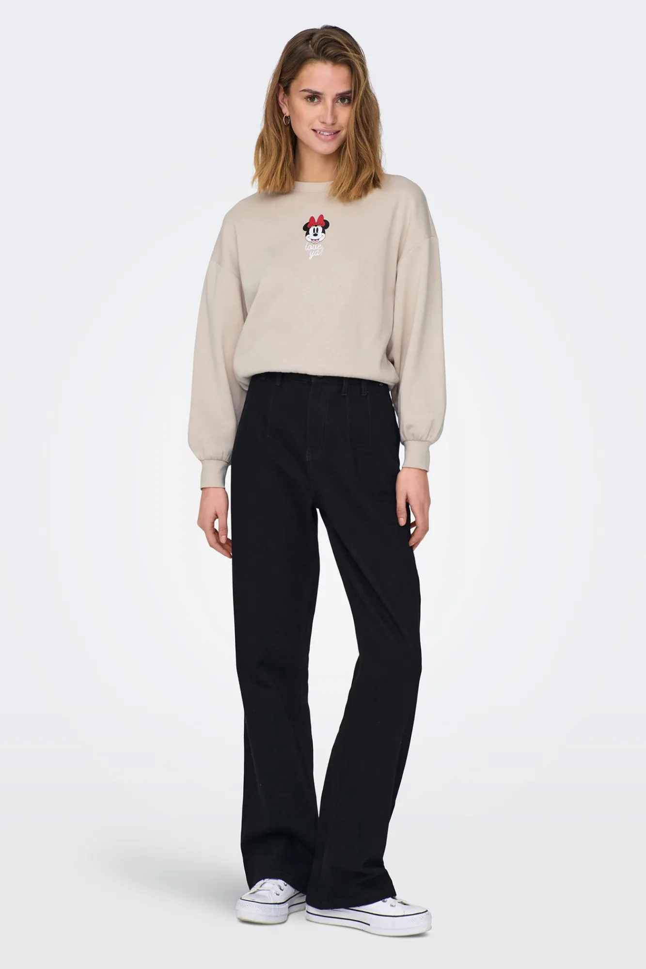 Only Sudadera Mickey Mouse Beige Medio Sale