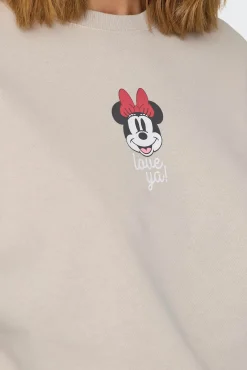Only Sudadera Mickey Mouse Beige Medio Sale