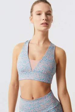 Dash and Stars Sujetador Deportivo Estampado 4D Stretch Rosa Outlet