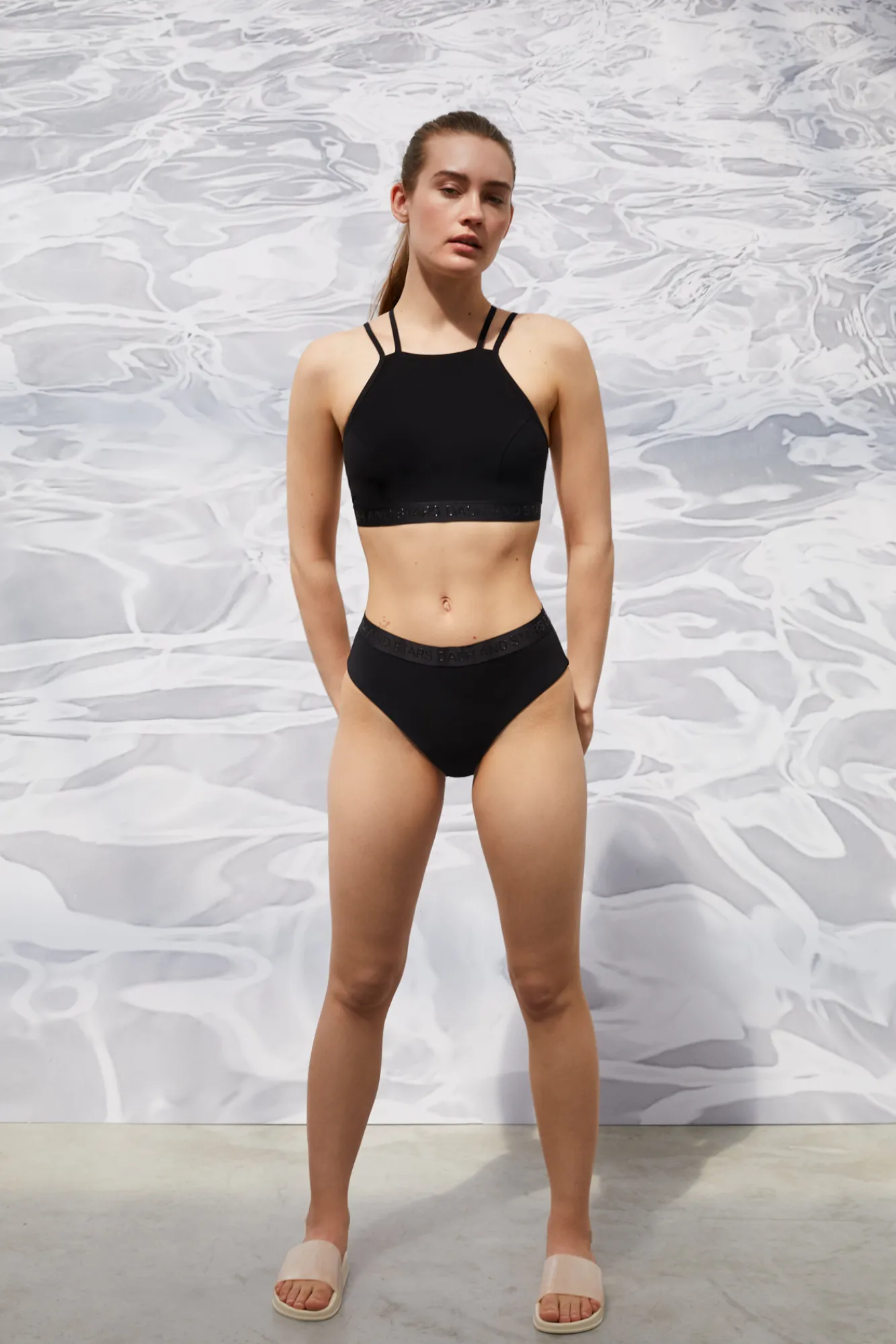 Dash and Stars Top De Bikini Tiras Quick Dry Negro Clearance