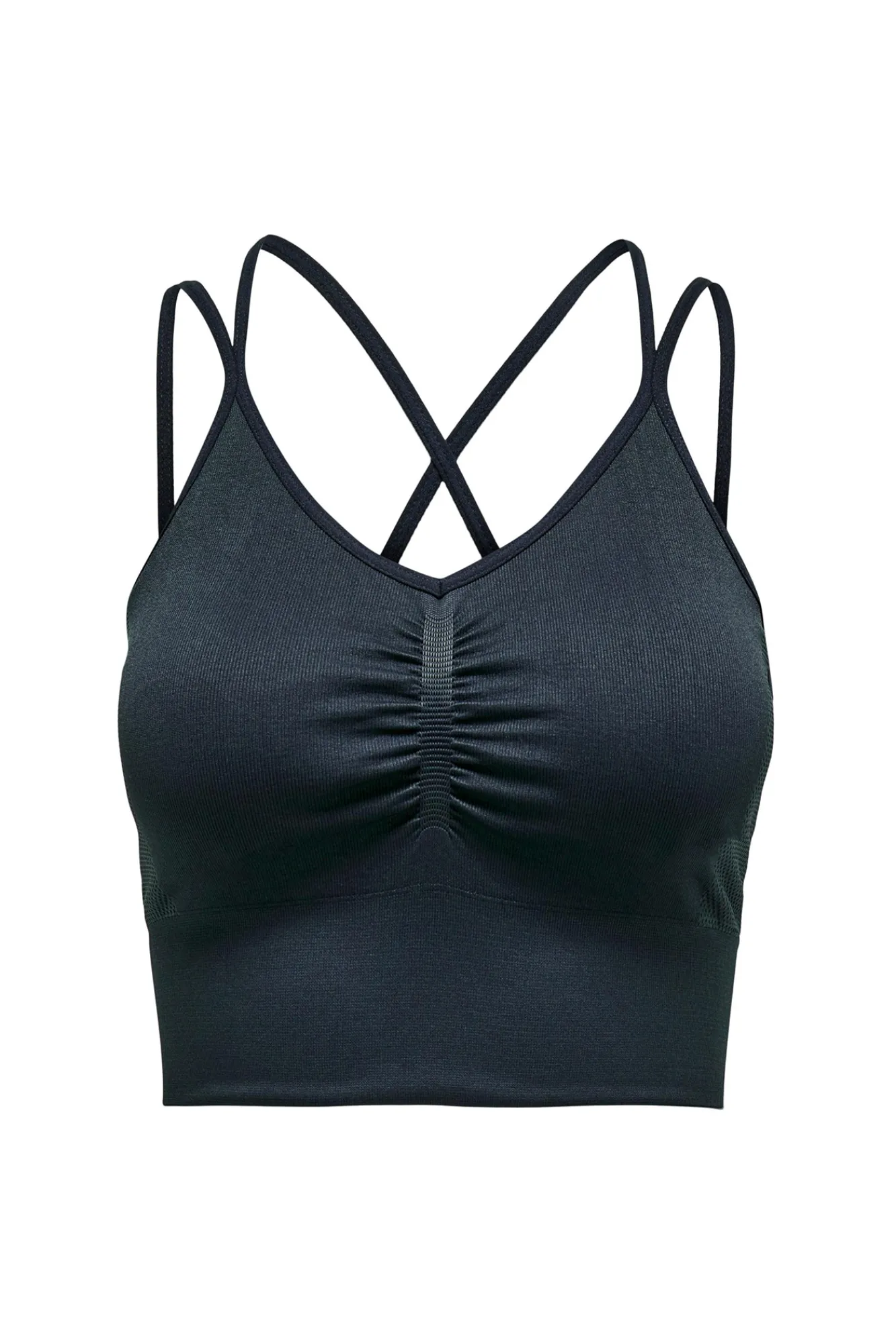 Only Play Top Seamless Escote V Azul