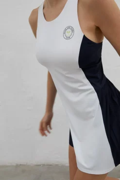 Dash and Stars Vestido Blanco Con Malla Interior Beige New