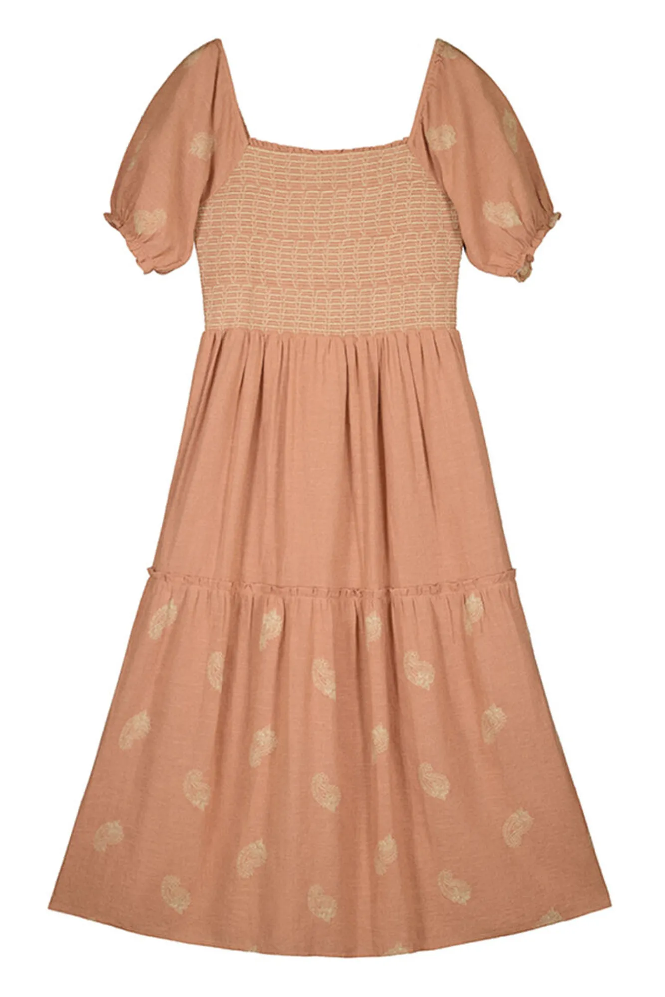 Slowlove Vestido Bordado Manga Corta Rosa Hot