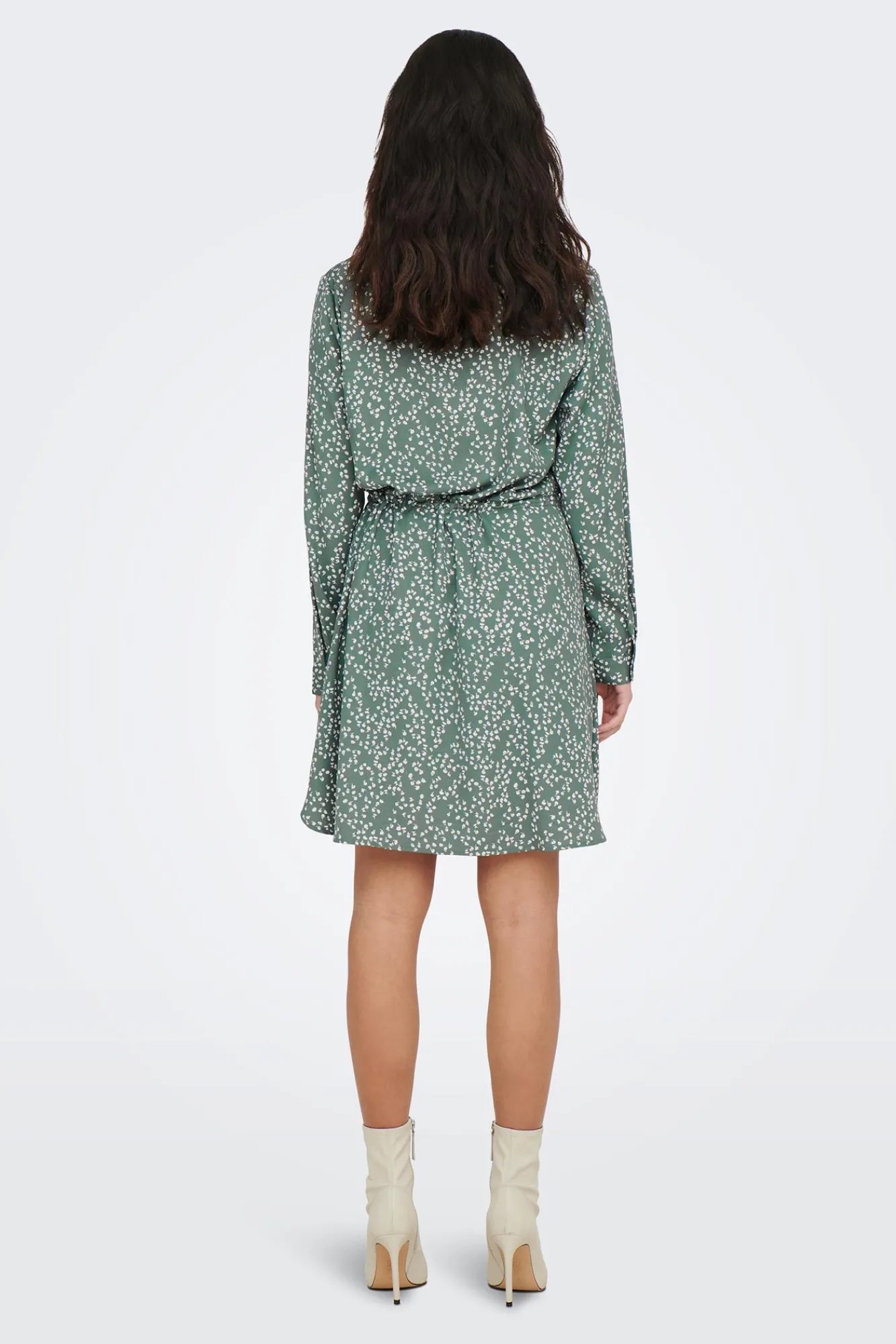 Only Vestido Botones Escoste Pico Verde New