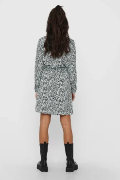 Only Vestido Camisero Botones Azul Medio Sale