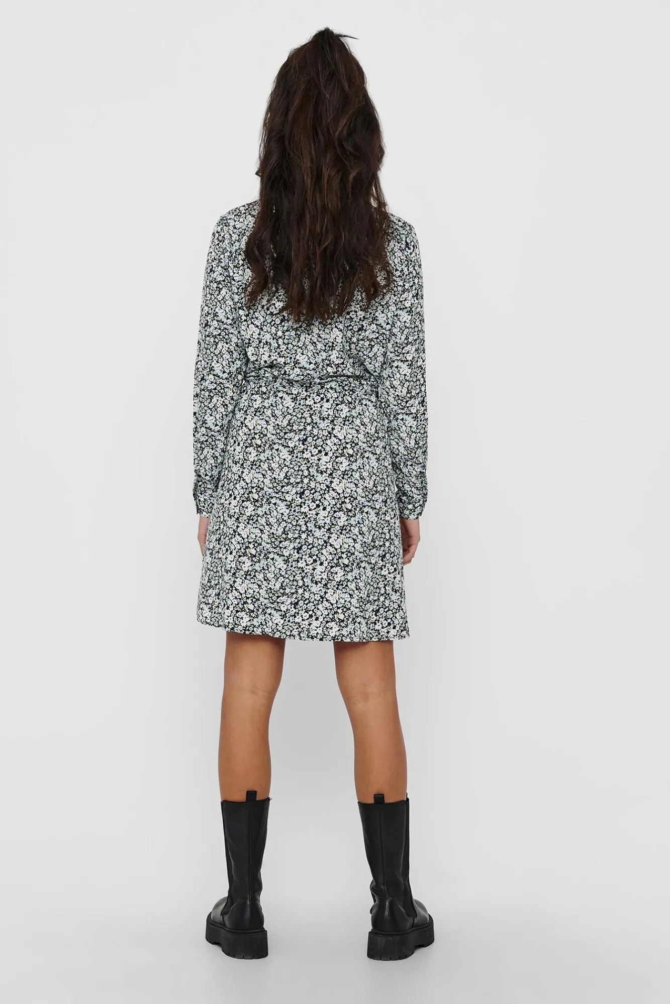 Only Vestido Camisero Botones Azul Medio Sale
