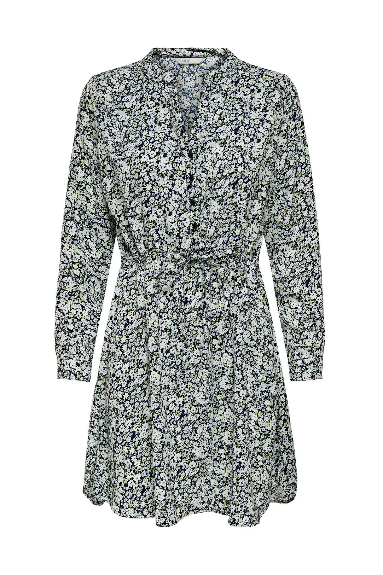 Only Vestido Camisero Botones Azul Medio Sale
