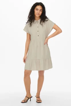 JDY Vestido Camisero Corto Gris Medio Online