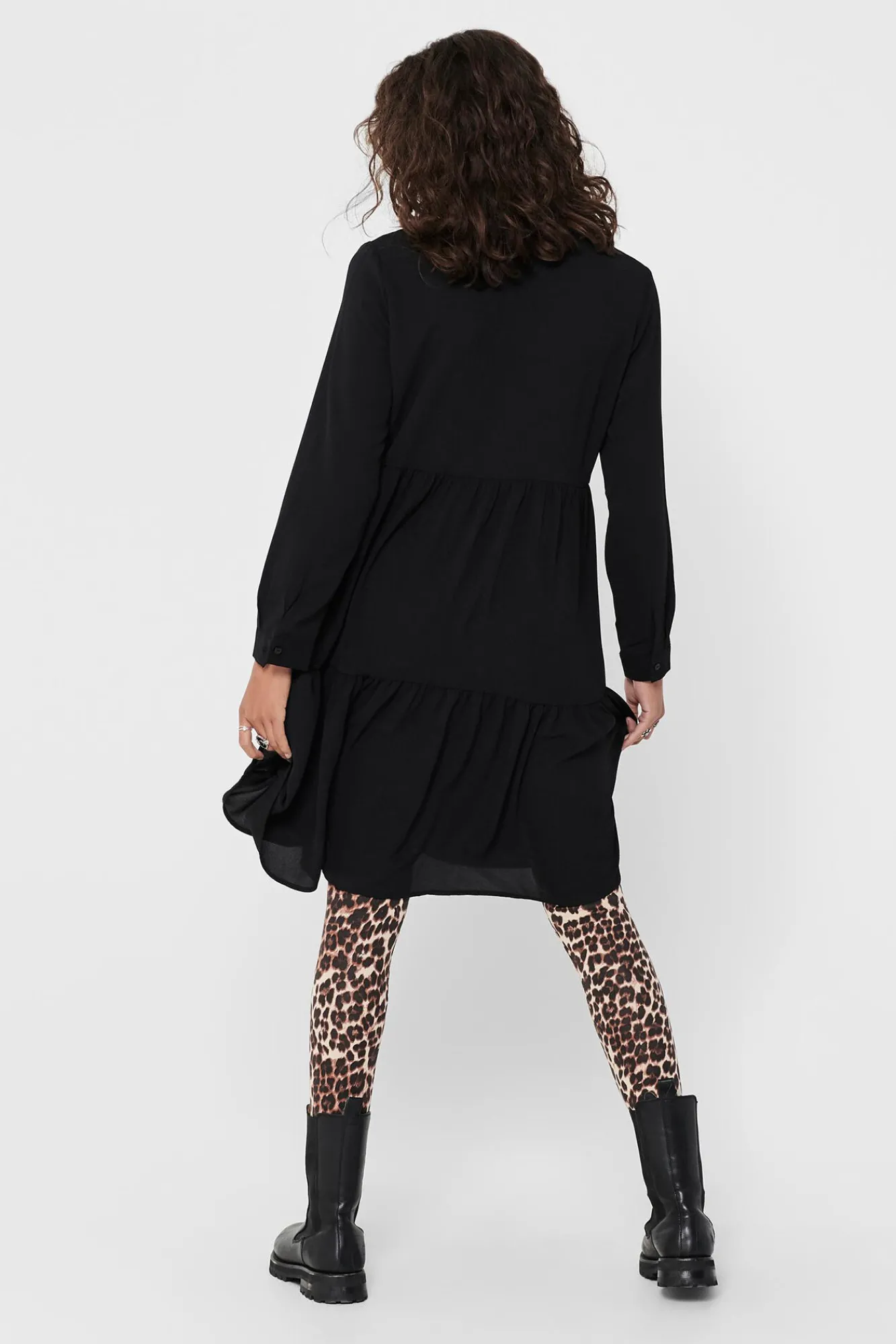 JDY Vestido Camisero Midi Negro Clearance