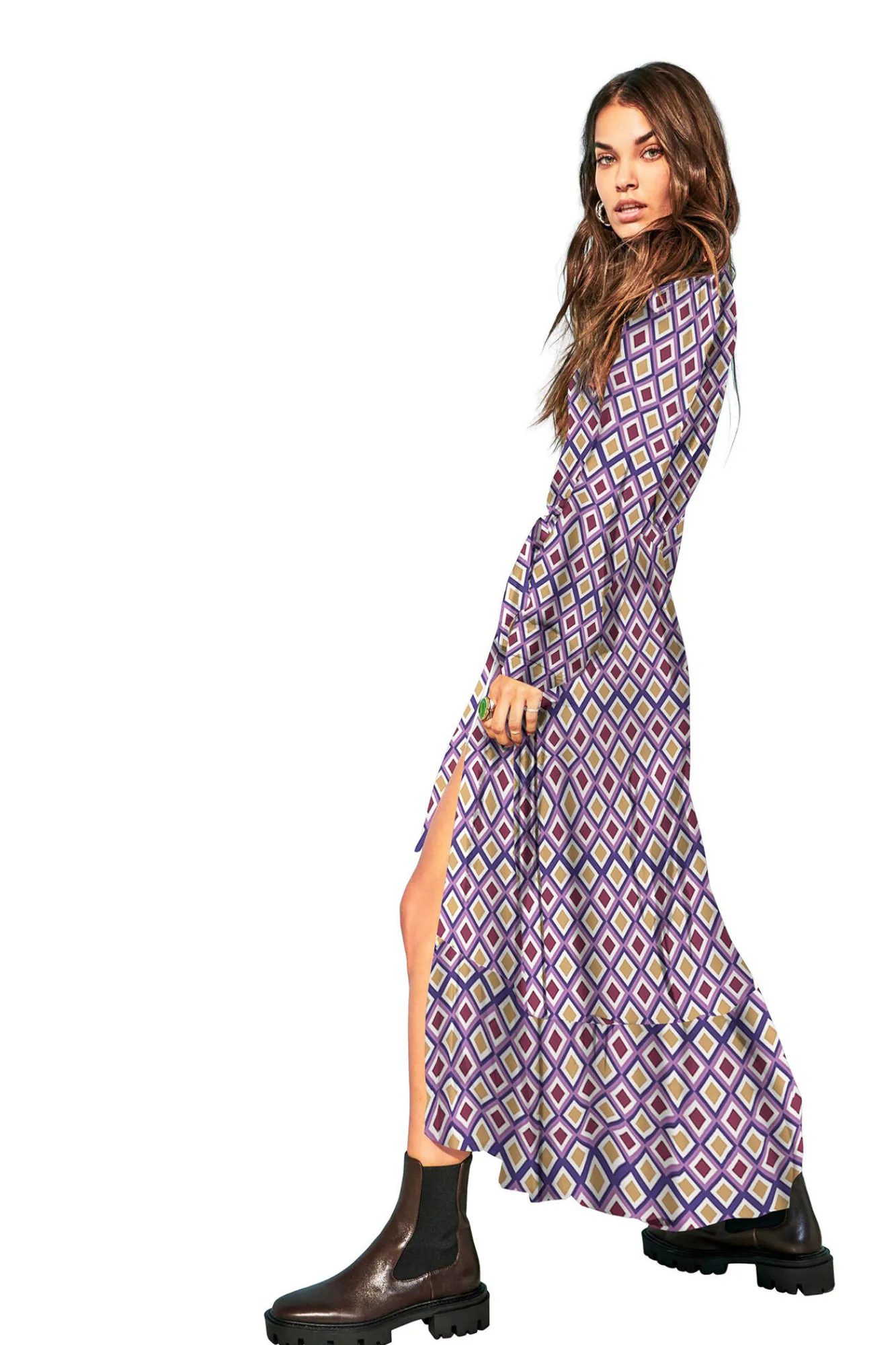 Only Vestido Camisero Midi Morado Best