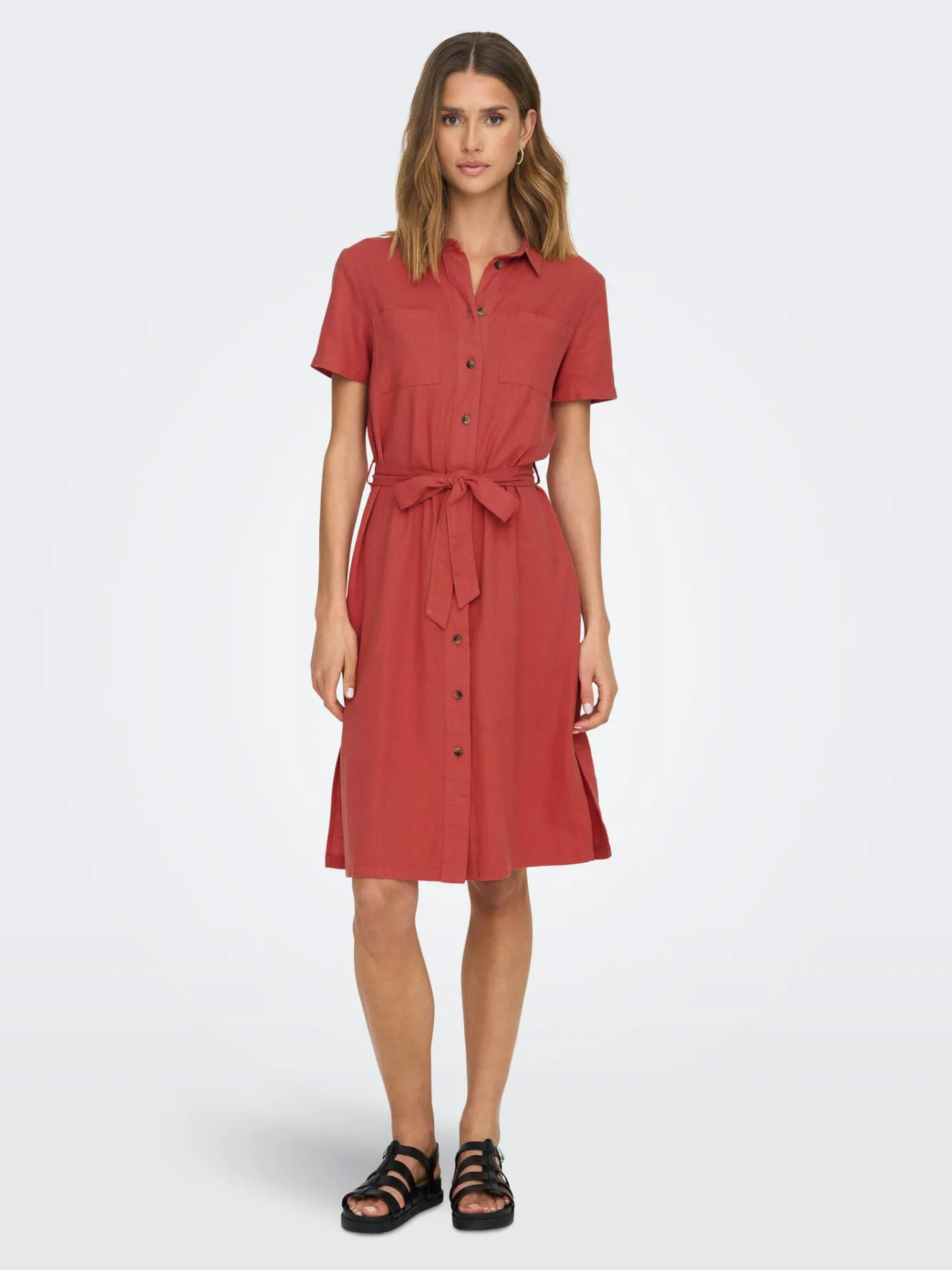 JDY Vestido Camisero Midi Rojo New