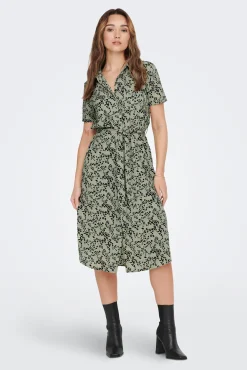 JDY Vestido Camisero Midi Verde Hot