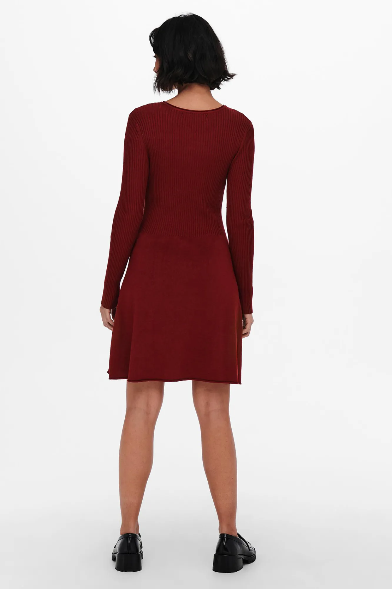 Only Vestido Canale Manga Larga Rojo Clearance