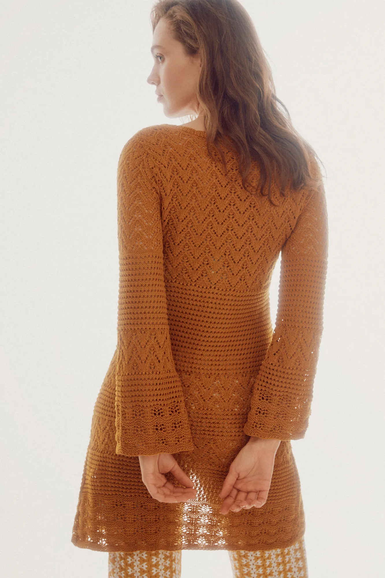 Slowlove Vestido Chaqueta Punto Estampado Amarillo Clearance