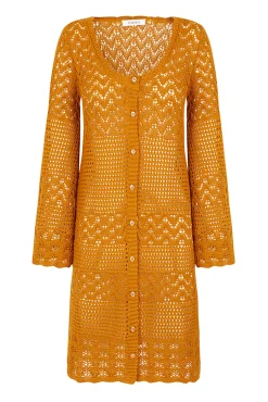 Slowlove Vestido Chaqueta Punto Estampado Amarillo Clearance