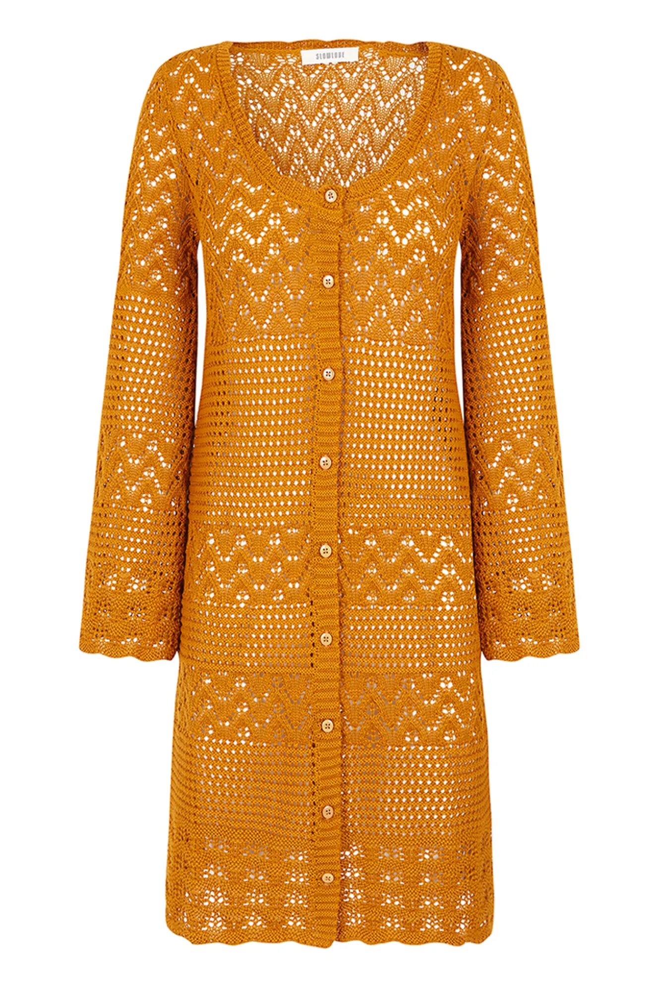 Slowlove Vestido Chaqueta Punto Estampado Amarillo Clearance