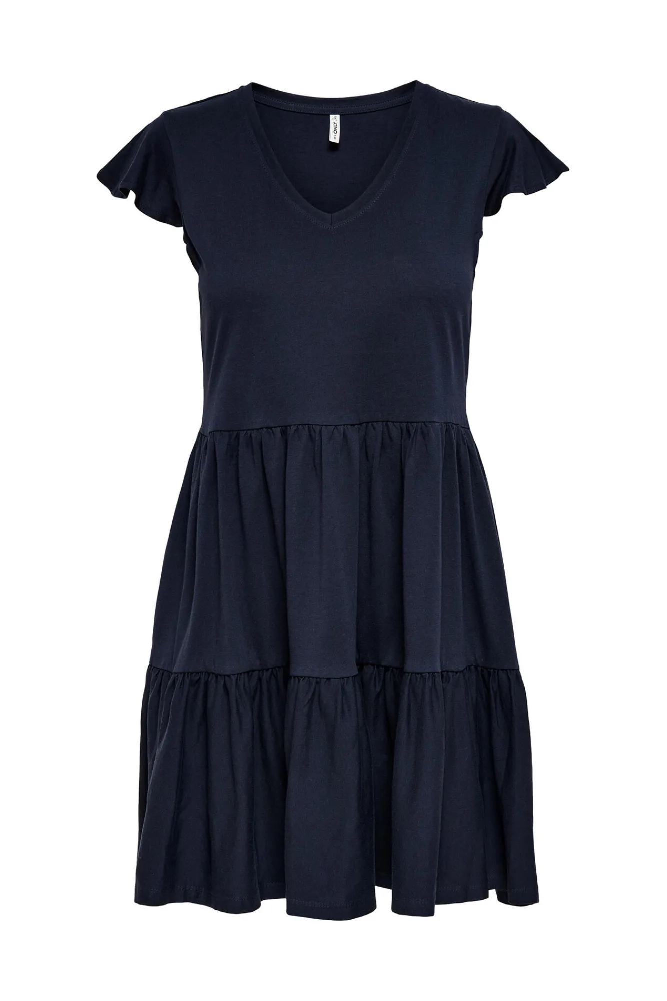 Only Vestido Con Volantes Azul Medio New