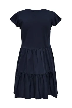 Only Vestido Con Volantes Azul Medio New