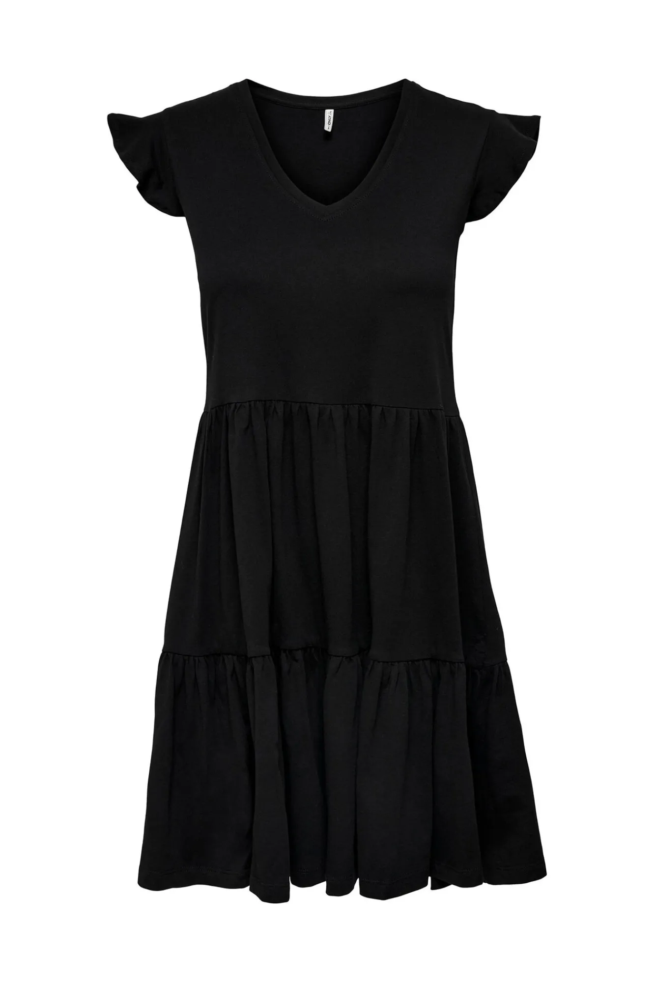 Only Vestido Con Volantes Negro Hot