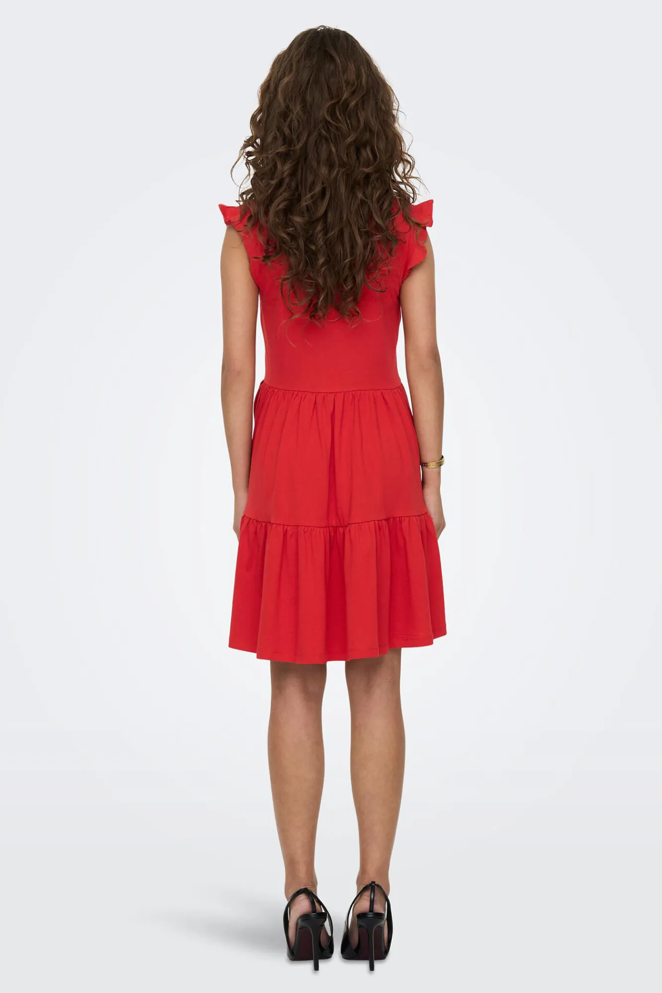 Only Vestido Con Volantes Rojo Best