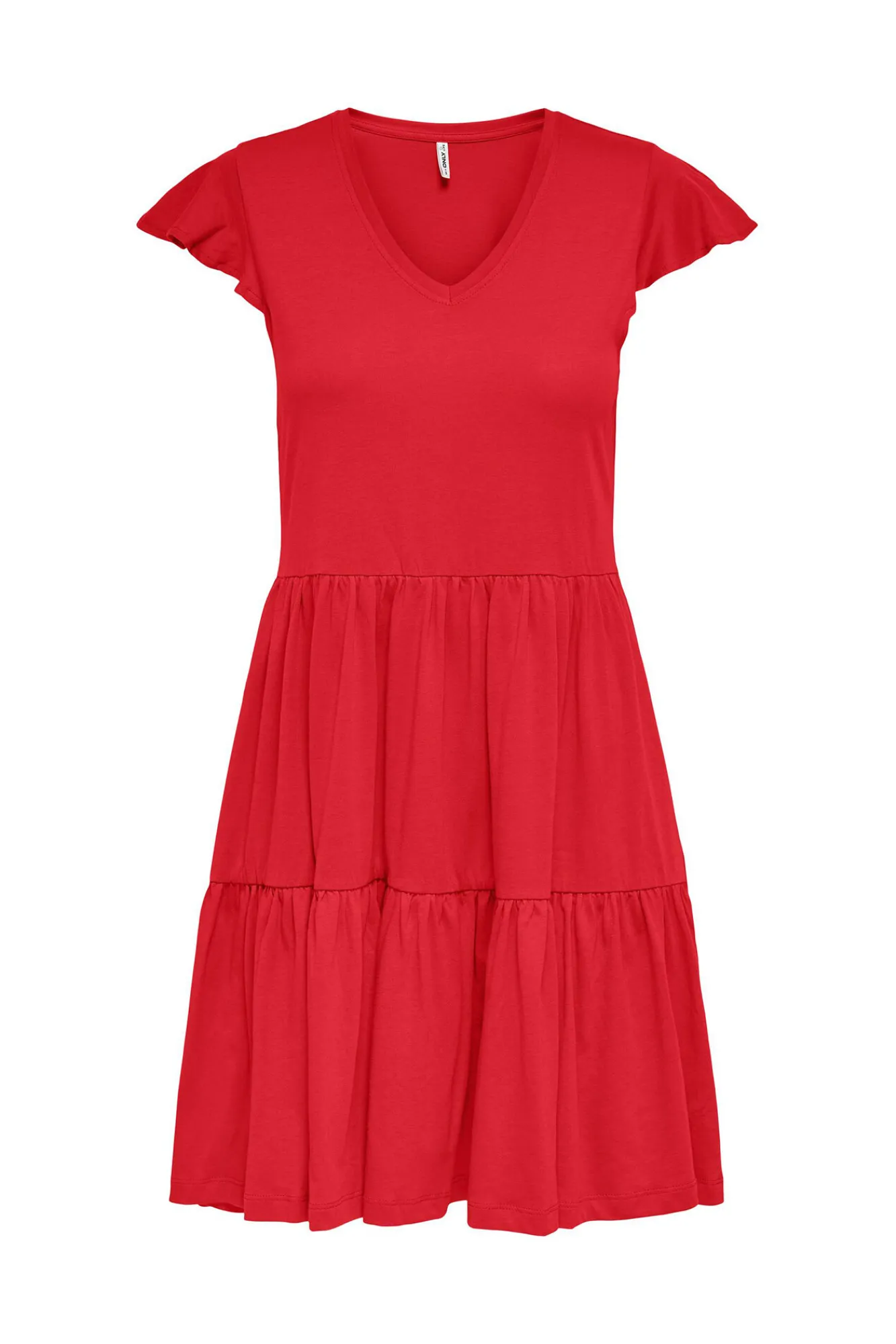 Only Vestido Con Volantes Rojo Best