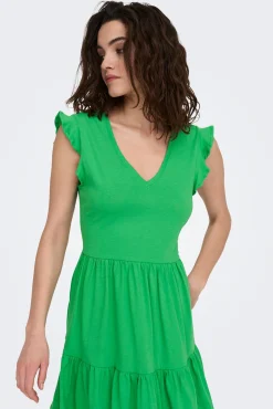 Only Vestido Con Volantes Verde Best